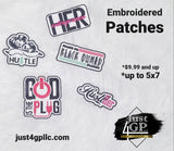 Embroidered Patches (pre-designed) - Just 4 GP